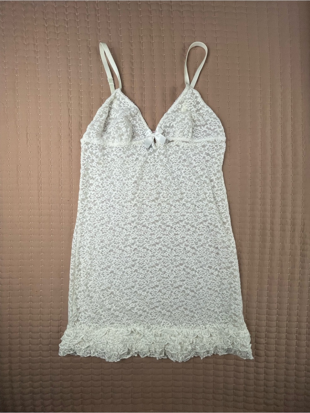 Victoria's Secret Sheer Stretch Lace Chemise Lingerie Slip Dress Medium